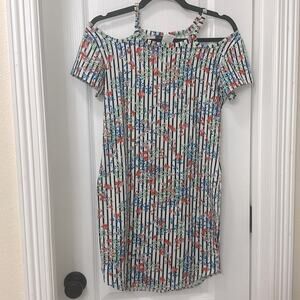 Santory orange flowered dress size m